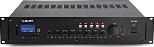 SubZero 240W Multi-sone 100V Line Forsterker SubZero 240W Multi-sone 100V Line Forsterker