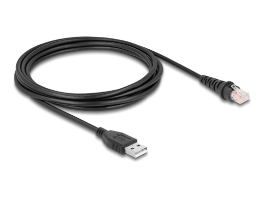 Delock - Nettverkskabel - Rj-50 (Hann) Til Usb (Hann) - 3 M - 0.42 Cm - Foliebelagt Uskjermet Tvinnet Kabelpar (F/Utp) - Svart