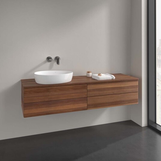 Villeroy & Boch  Antao Servantskap med 4 skuffer 160x50x36 cm m/lys Valnøtt