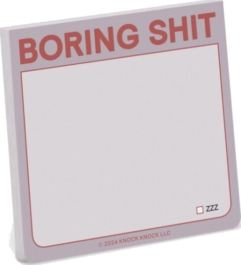 Knock Knock Boring Shit Sticky Note