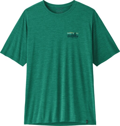 Patagonia Men"s Capilene Cool Daily Shirt "73 Skyline Gem Green   Light Gem Green X dye XL