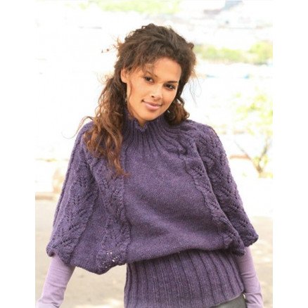Warm Winter Wings by DROPS Design Poncho Strikkeoppskrift str S XXXL