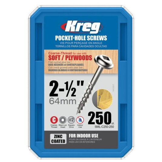 Kreg SML-C250-250 Skrue 64 mm 250-pakning Innfesting