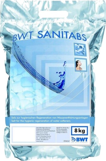 Bwt Anvendes Til Blødgøringsanlæggene: Aqa Life Aqa Basic Og Aquadial. 8Kg Sæk Med Sanitabs