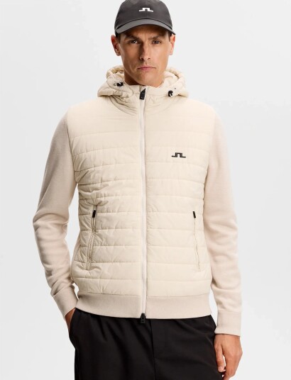 J. Lindeberg Ebbe Hybrid Knit Hoodie Beige XL