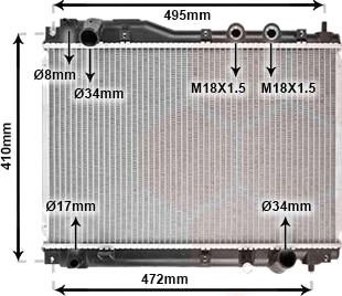 VAN WEZEL 25002204 Radiator motorkjøling