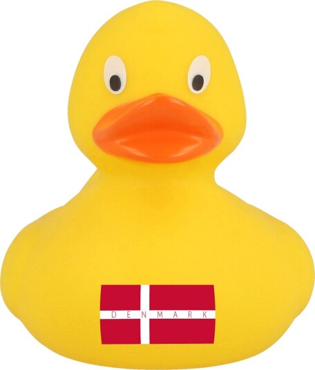 Badeand Gul And m. Dansk Flagg Badeand OneSize Badeleker
