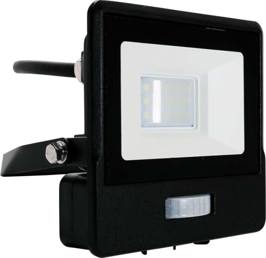 V Tac 10W LED lyskaster IP65 med sensor Samsung LED chip Dimbar : Ikke dimbar Farge på huset : Svart Kulør : Nøytral