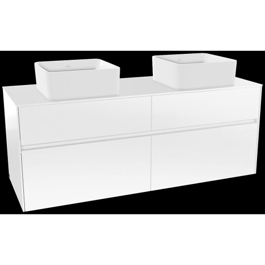 Villeroy & Boch  Collaro Servantskap med 4 skuffer 140x50x54,8 cm u/lys Hvit Høyglans