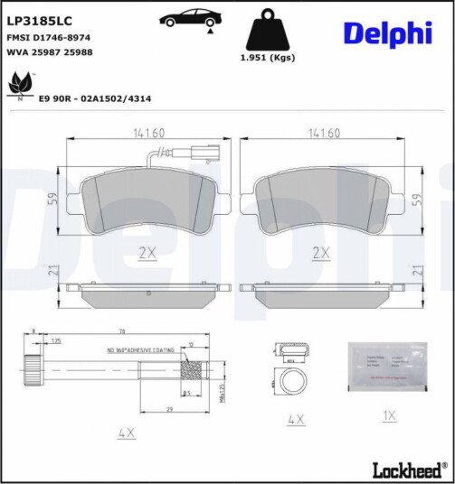 DELPHI LP3185LC Bremseklosser