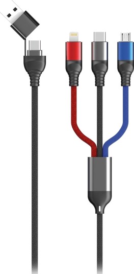 2Go 797361 1,2 M Usb A/Usb C Usb C/Micro-Usb B/Lightning Sort Blå Grå Rød