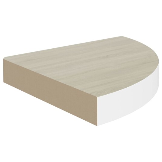 vidaXL Hj?rnehyller vegghengt 2 stk eik og hvit 25x25x3,8 cm MDF vidaXL Hj?rnehyller vegghengt 2 stk eik og hvit 25x25x3,8 cm MDF