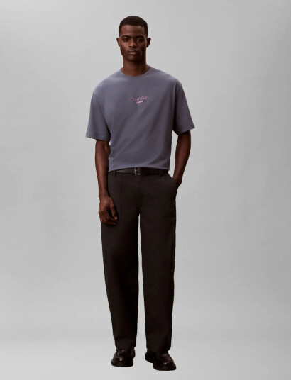 Calvin Klein Jeans Ss 16S Rlxd Fit Ckj Graphic Tee - Grey - S