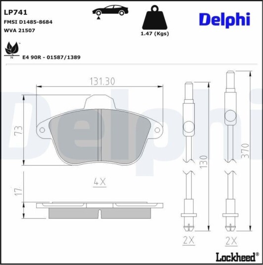 DELPHI LP741 Bremseklosser