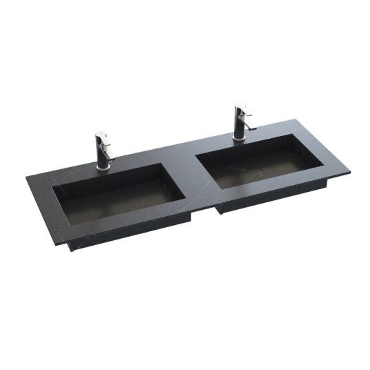 Dansani Inzo Angular Silestone B60-165xh1,20xd45,50cm Charcoal Soapstone 120cm Dobbel