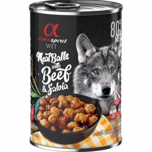 Alpha Spirit Kjøttboller Med Biff Og Salvia Våtfã´R Hund 6 X 400G