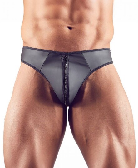 Svenjoyment Neopren String med Rhinstein      - Svart - 2XL