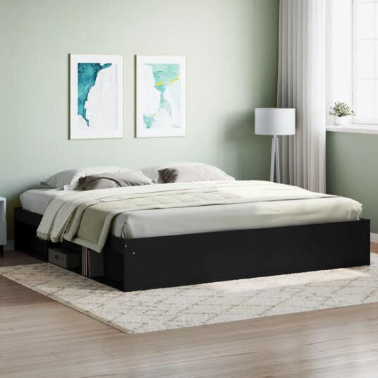 vidaXL Sengeramme svart 200x200 cm 8721012158443