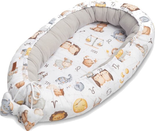 Sensillo Musselin Babynest 80x45 cm Zodiac Grey