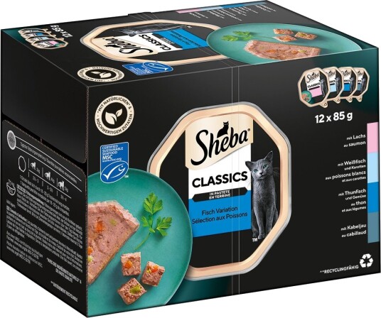 Sheba Våtfôr Multipakke Varianter Classics + Grønnsaker 12 X 85 G