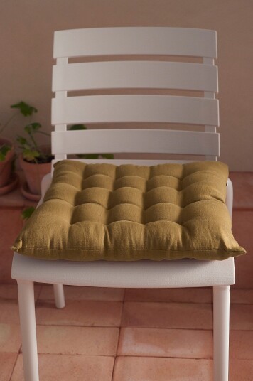 Ellos Home Sittepute Candice i vasket lin 40x40x5 cm Grønn Ellos Home Sittepute Candice i vasket lin 40x40x5 cm Grønn