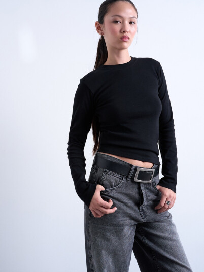 Topshop Everyday Long Sleeve Top Sort L