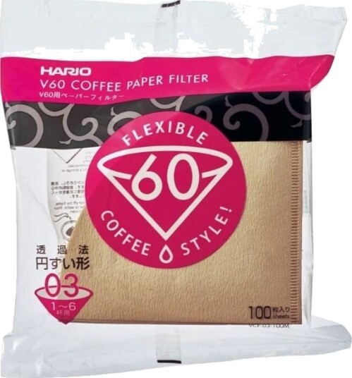 Hario Misarashi Papirfiltre Brune V60 03 100 Stk