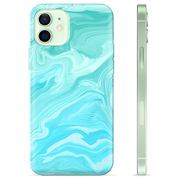 iPhone 12 TPU-deksel Blå Marmor