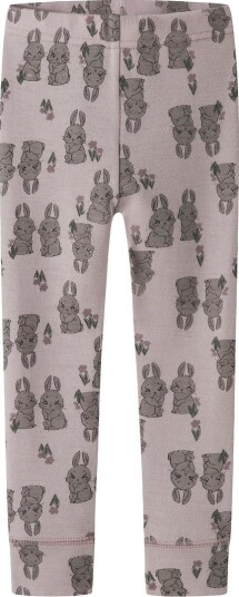 Name It Leggings - Ull - NmfWillow - Violet Ice/Kaniner - Name It - 2 år (92) - Leggings - Ull - Rosa