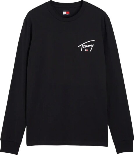 Tommy Jeans Tjm Slim Signature Chest Tee Ls Black M