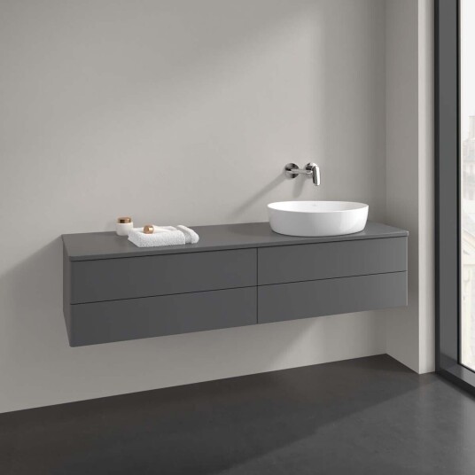 Villeroy & Boch  Antao Servantskap med 4 skuffer 160x50x36 cm u/lys Antrasitt Matt