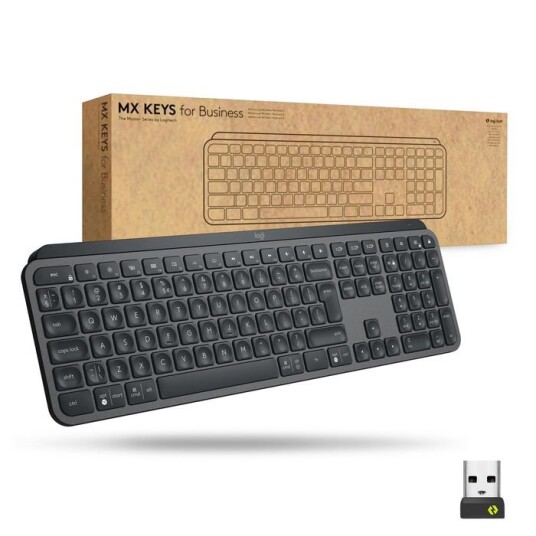 Logitech Mx Keys Bakbelysning Bluetooth 2.4 Ghz Qwerty Sveitsisk Grafitt 920 010246