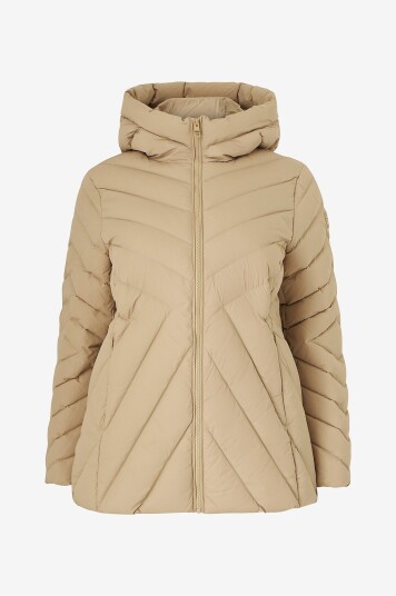Tommy Hilfiger Curve Dun jakke Crv Chevron MW Down Jacket Beige Tommy Hilfiger Curve Dun jakke Crv Chevron MW Down Jacket Beige