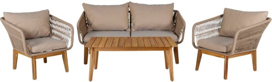 Chania hagesett 4 deler natur, beige.