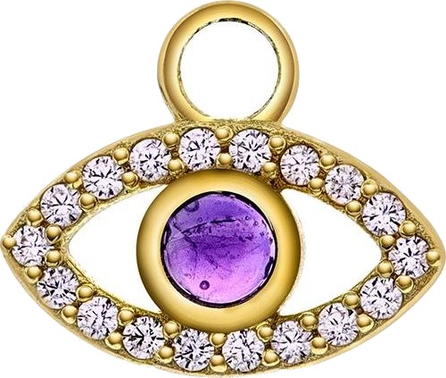 Sandra Lyng X Pan Jewelry Eye Got You charms i 925 forgylt sølv med ametyst