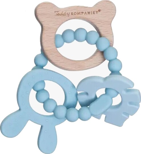 Teddykompaniet  Silikon &  tre Bitering Teal