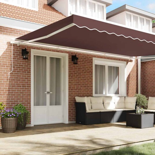 Manuell uttrekkbar markise brun 500x300 cm 3215628