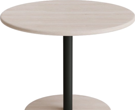 Bord Donut, Ø700 Mm, Højde 570 Mm, Hvidpigmenteret Ask På Sort Oliven Understel
