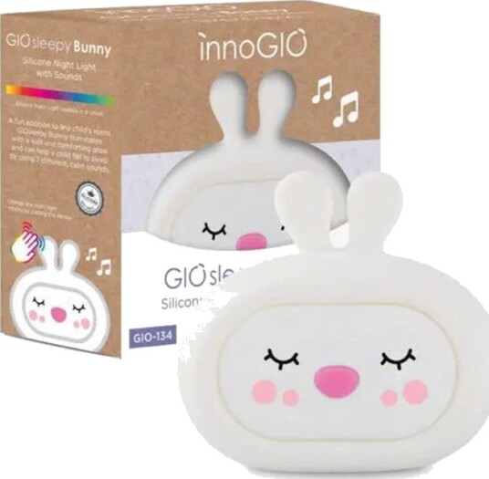 InnoGIO Sleepy Bunny LED Nattlampe 8 farger USB C