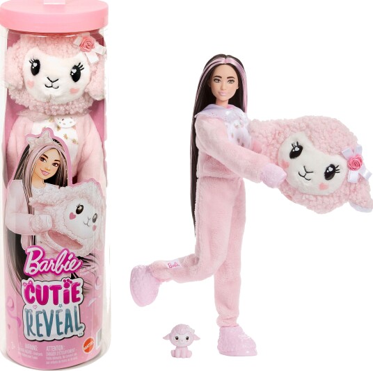 Barbie Cutie Reveal Sweet Bows Dukke Lam Rosa