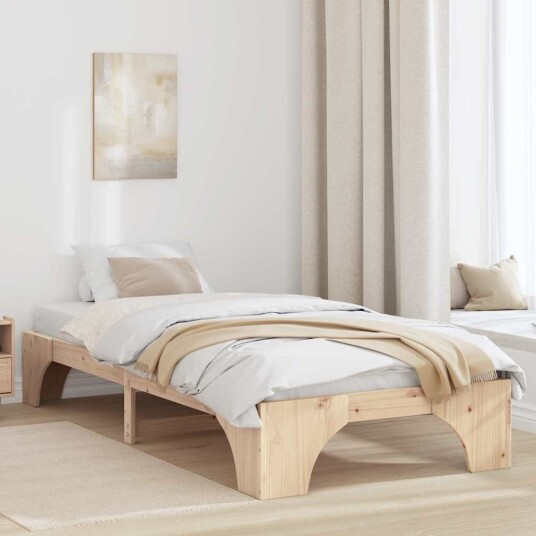Sengestamme Naturlig Furu 90 x 190 cm Minimalistisk Sengestamme