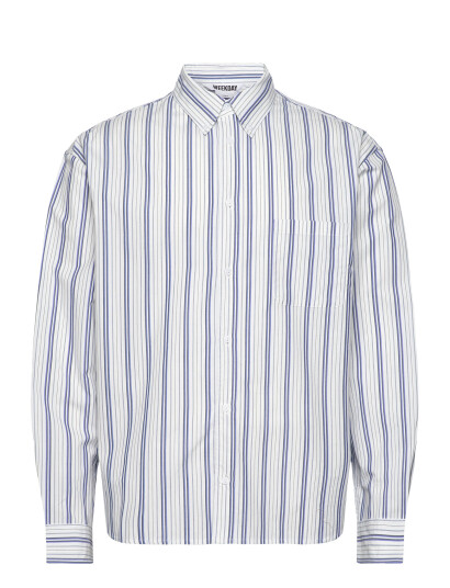 Weekday Long Sleeve Loose Poplin Shirt Blue L