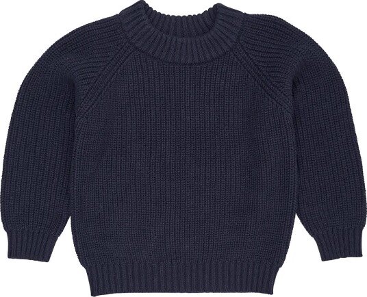 COPENHAGEN COLORS Navy Strikket Classic Rib Bluse 146