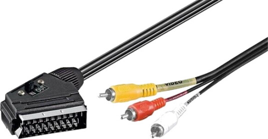Goobay SCART til 3 RCA Adapterkabel 2m - Svart Goobay SCART til 3 RCA Adapterkabel 2m - Svart
