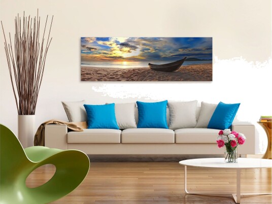 Tavla Boat on the Beach 1 Part Narrow 135x45