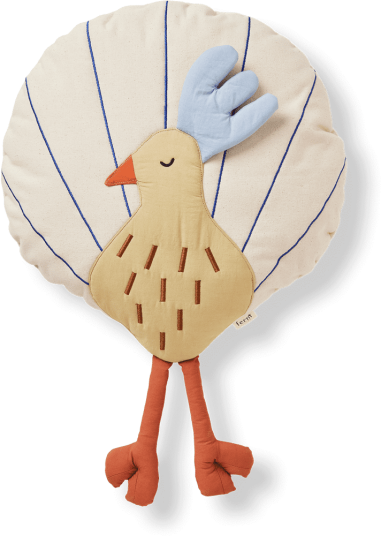 Ferm Living Peacock pute Silver Fern-undyed
