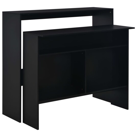 Barbord med 2 bordplater svart 130x40x120 cm 280218 Barbord med 2 bordplater svart 130x40x120 cm 280218