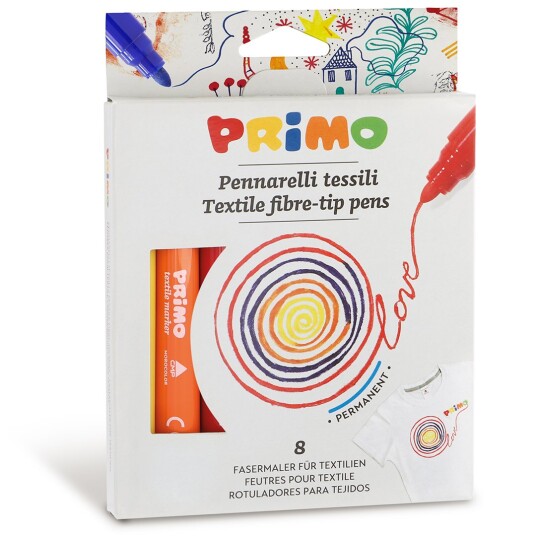 Primo Tekstilpenner 8 sett Primo Tekstilpenner 8 sett