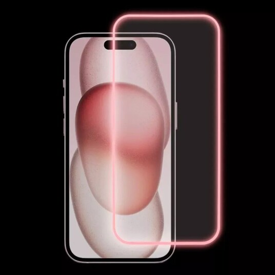 INCOVER iPhone 15 Pro Max Skjermbeskytter i Glass - Lysende Rosa Kant