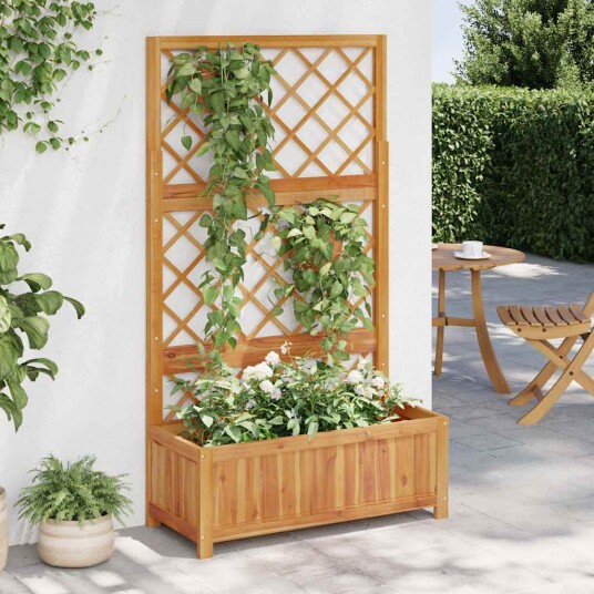 vidaXL Høybed med espalier 85x38x150 cm heltre akasie